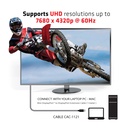 Mini DisplayPort™ to DisplayPort™1.4 Extension Cable 8K60Hz DSC1.2 HBR3 HDR M/F 1m/3.28 ft
