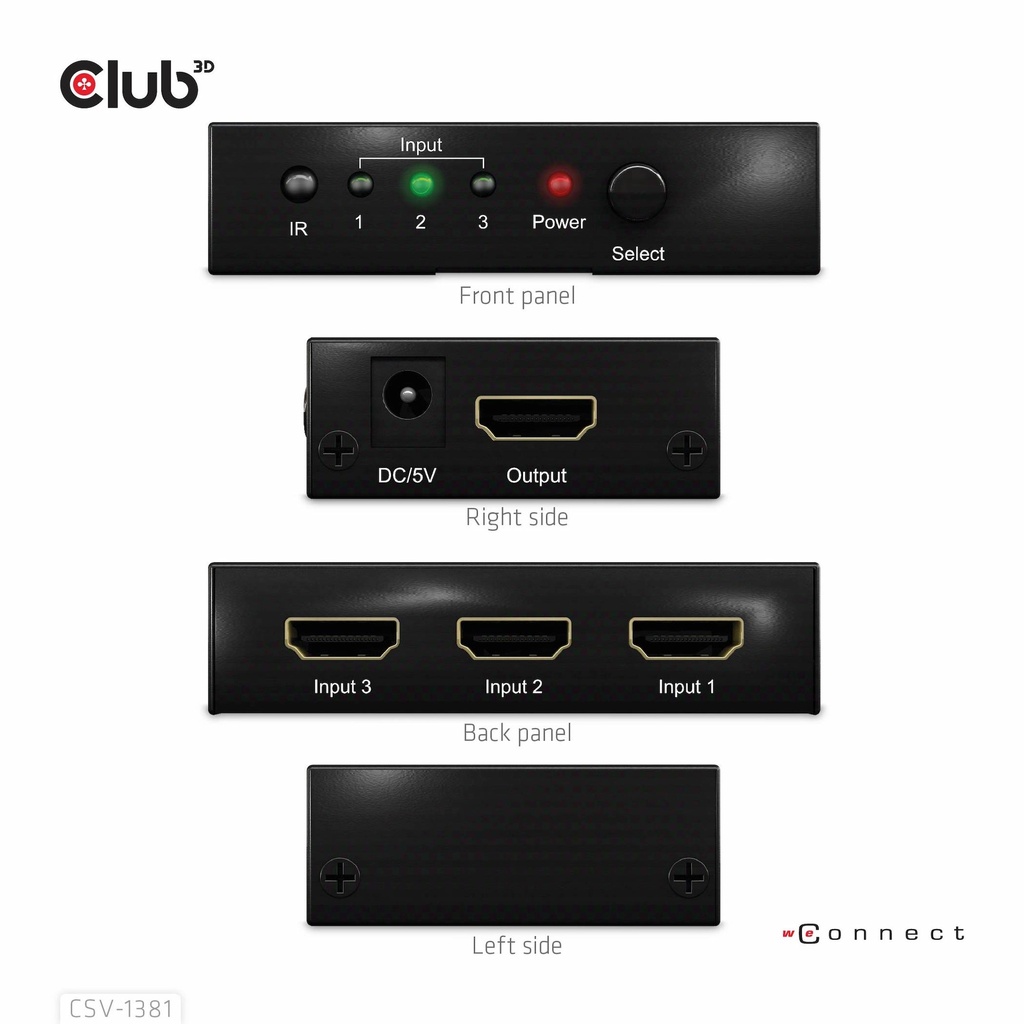 3 to 1 HDMI™ 8K60Hz/4K120Hz Switch