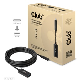 [CAC-1536] CAC-1536 USB‑C® 10Gbps to USB‑A Cable M/F 5m/16.40ft