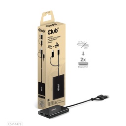[CSV-1478] CSV-1478 USB‑C® with USB‑A Adapter to Dual DisplayPort™ 4K60Hz Video Splitter