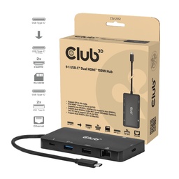 [CSV-2552] CSV-2552 9‑in‑1 Dual HDMI™ USB‑C® Hub PD 100W